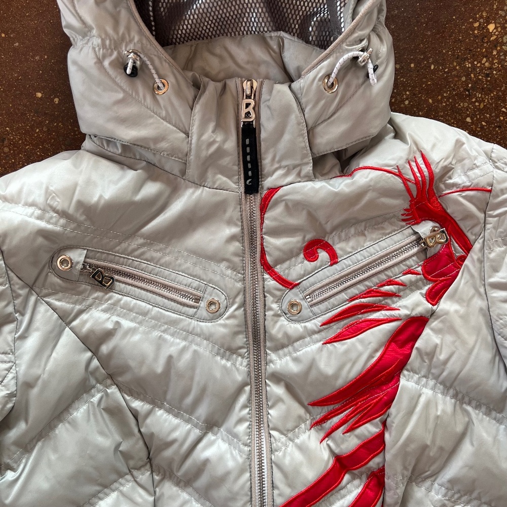 Beautiful Bogner ski jacket with chinoiserie bird motif - Picture 7 of 9